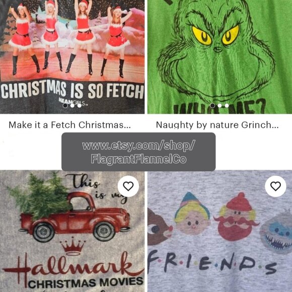 Naughty by nature Grinch upcycled flannel/tee combo - Picture 5 of 7